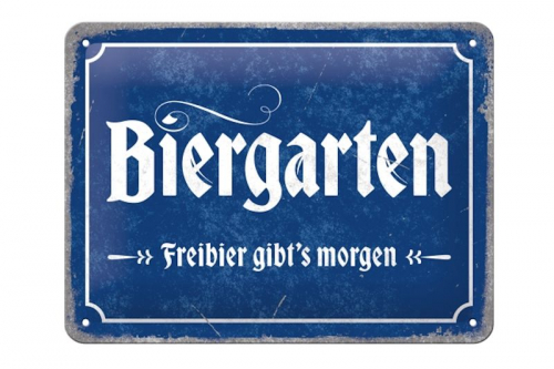 Blechschild "Biergarten" - 20 x 15cm